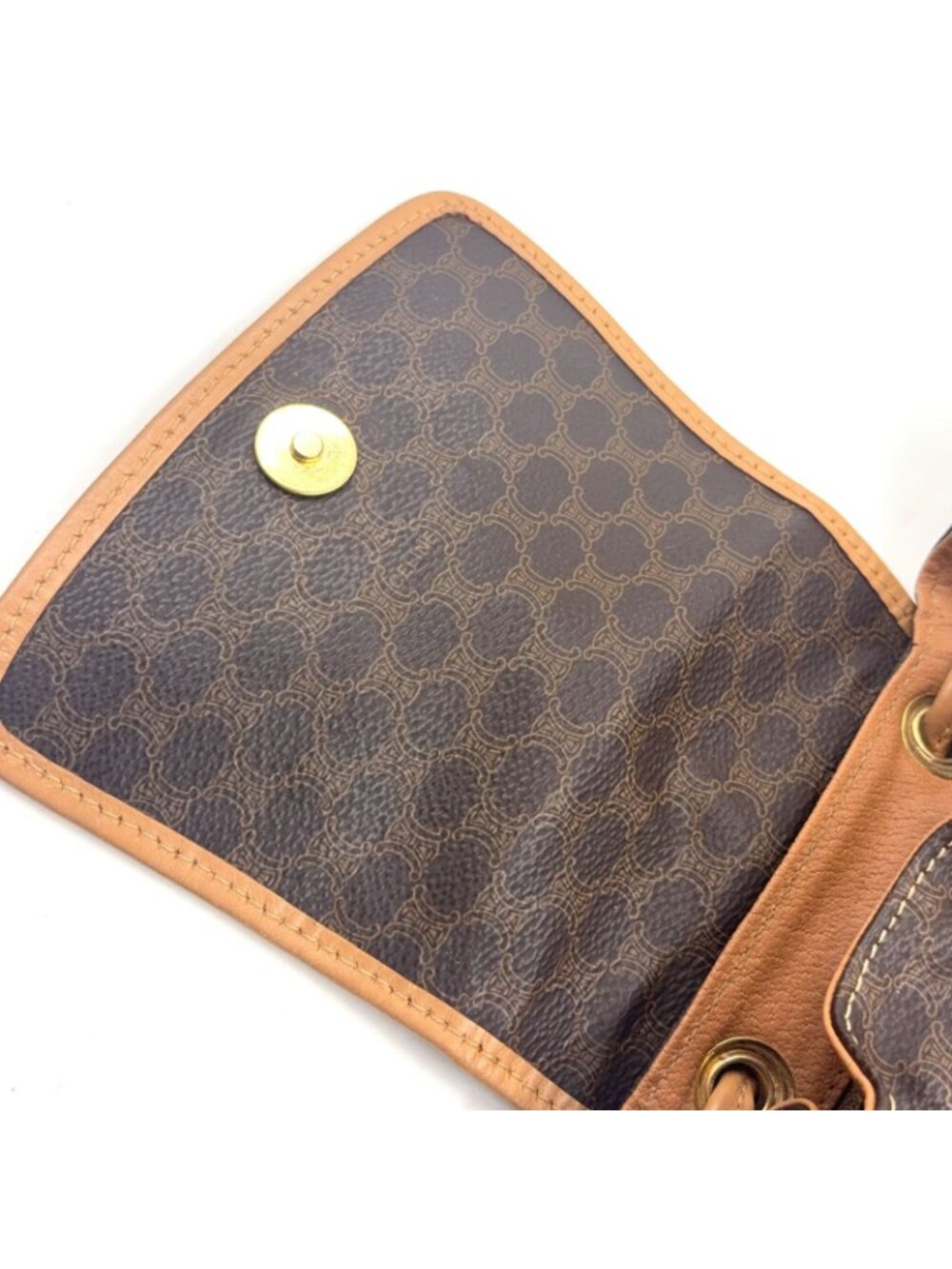 Celine Macadam Pattern Brown Backpack Gold - Picture 15 of 15